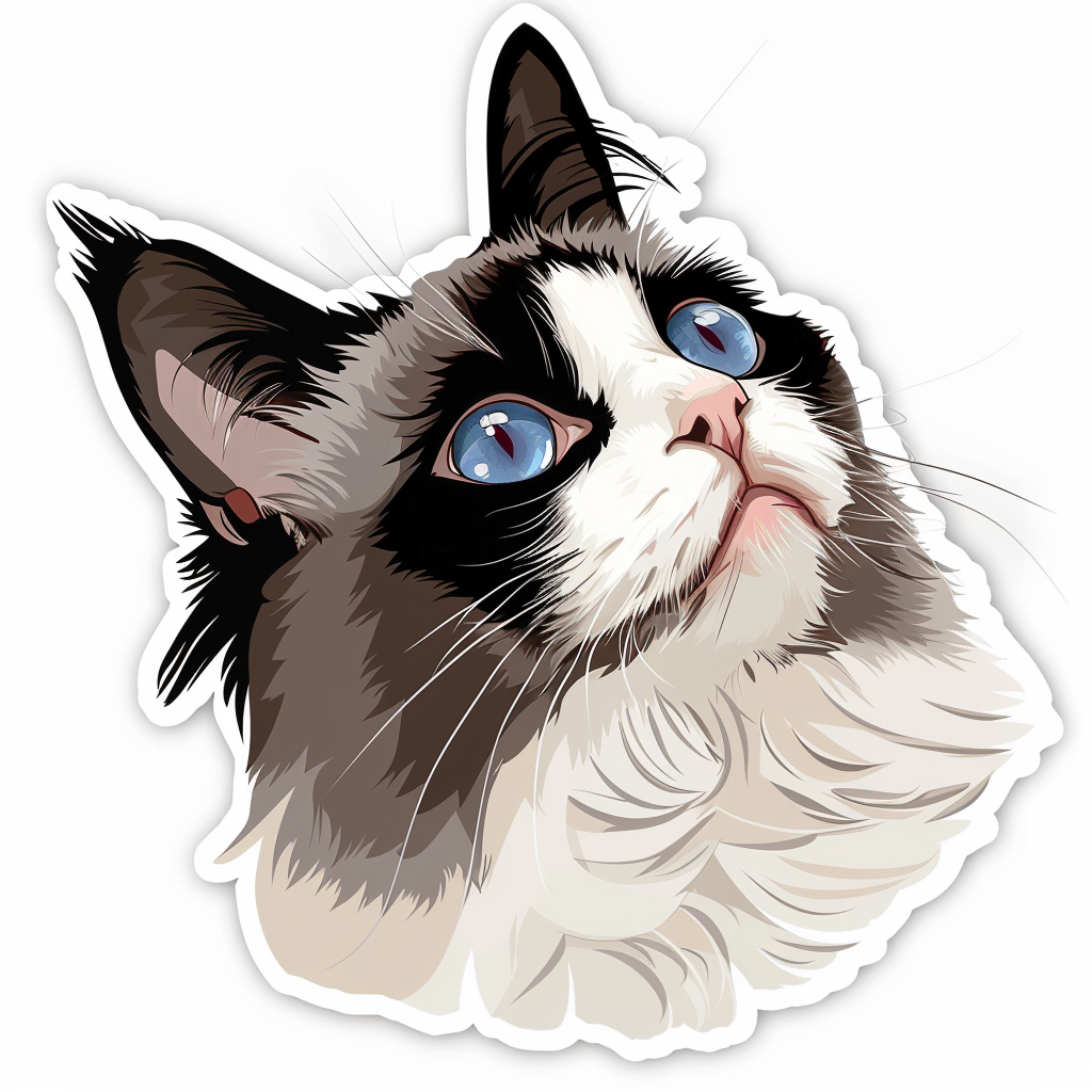 Ragdoll Cat Vinyl Decal Sticker for Car, Laptop, Tumbler and more # F010210