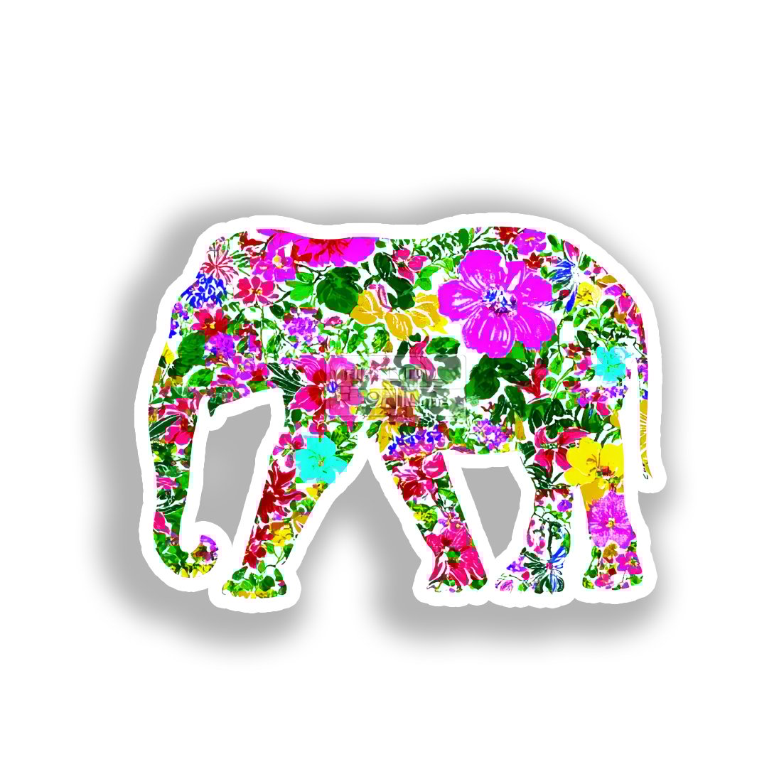 Elephant Vinyl Decal Sticker for Car, Laptop, Tumbler and more # A018555-4" x 4"