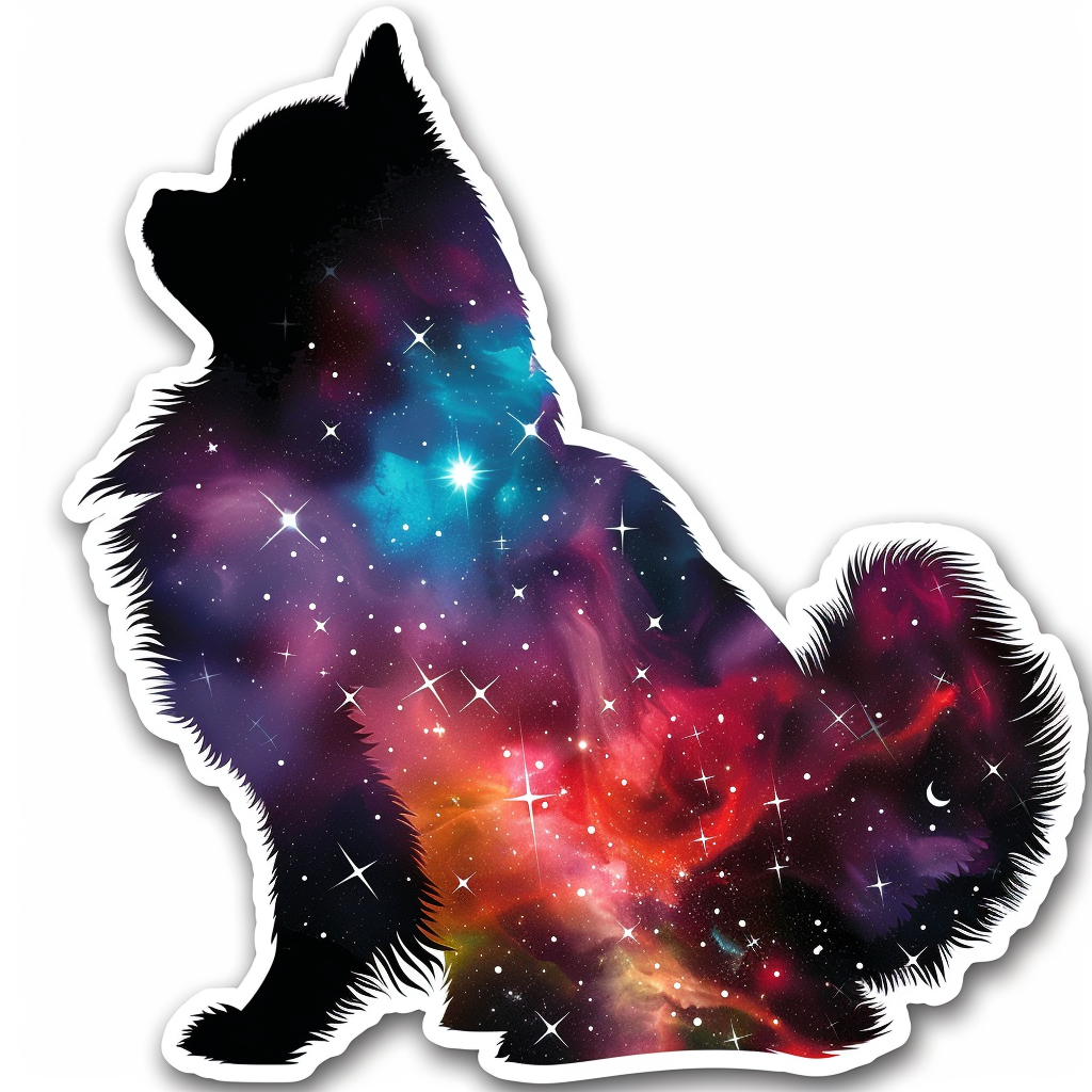 Sticker of a Pomeranian Dog galaxy majestic Expressive surreal Vinyl Decal Sticker for Car, Laptop, Tumbler and more # F013938