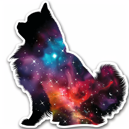 Sticker of a Pomeranian Dog galaxy majestic Expressive surreal Vinyl Decal Sticker for Car, Laptop, Tumbler and more # F013938