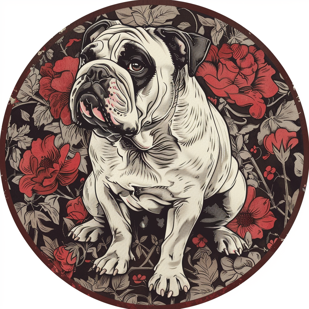Bulldog Dog majestic Expressive surreal Vinyl Decal Sticker for Car, Laptop, Tumbler and more # F017628