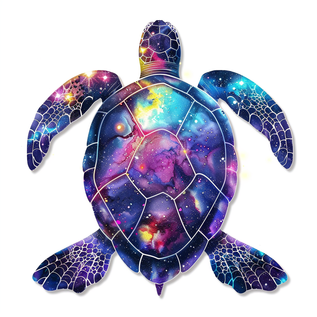 Sticker of a turtle majestic Expressive surreal Vinyl Decal Sticker for Car, Laptop, Tumbler and more # F022060