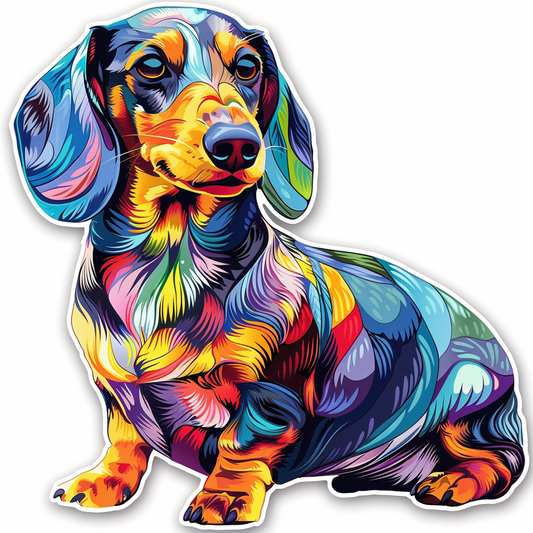 Dachshund Dog cartoon Vinyl Decal Sticker for Car, Laptop, Tumbler and more # F012888