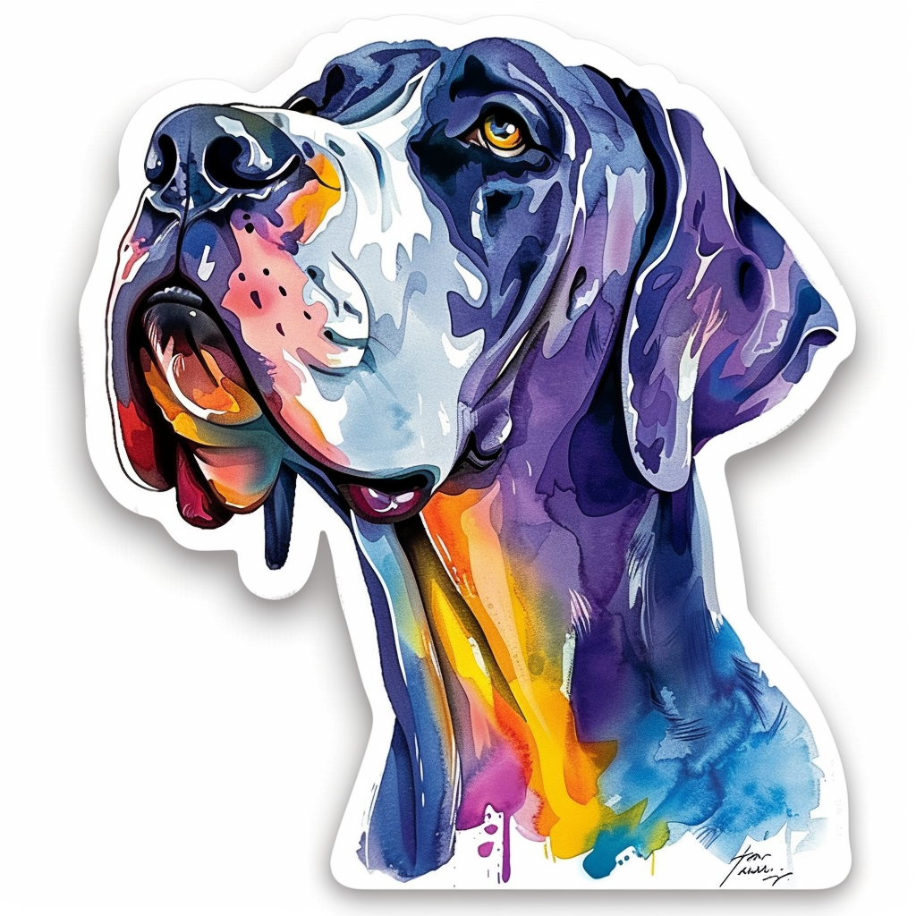 Great Dane Dog Expressive surreal Vinyl Decal Sticker for Car, Laptop, Tumbler and more # F022695