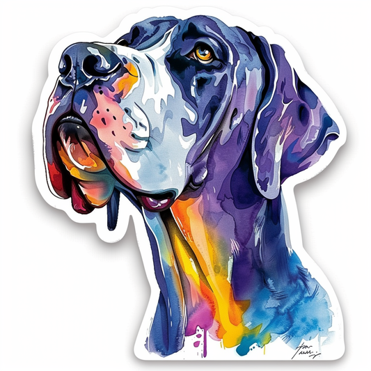 Great Dane Dog Expressive surreal Vinyl Decal Sticker for Car, Laptop, Tumbler and more # F022695