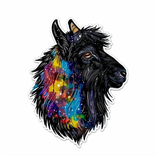 Goat majestic Expressive surreal Vinyl Decal Sticker for Car, Laptop, Tumbler and more # F020716-4" x 4"