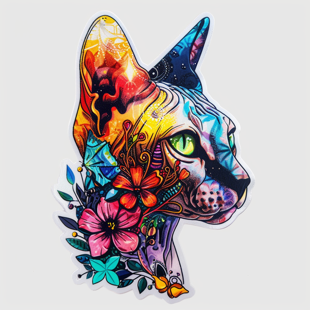 Sphynx Cat Vinyl Decal Sticker for Car, Laptop, Tumbler and more # F010115