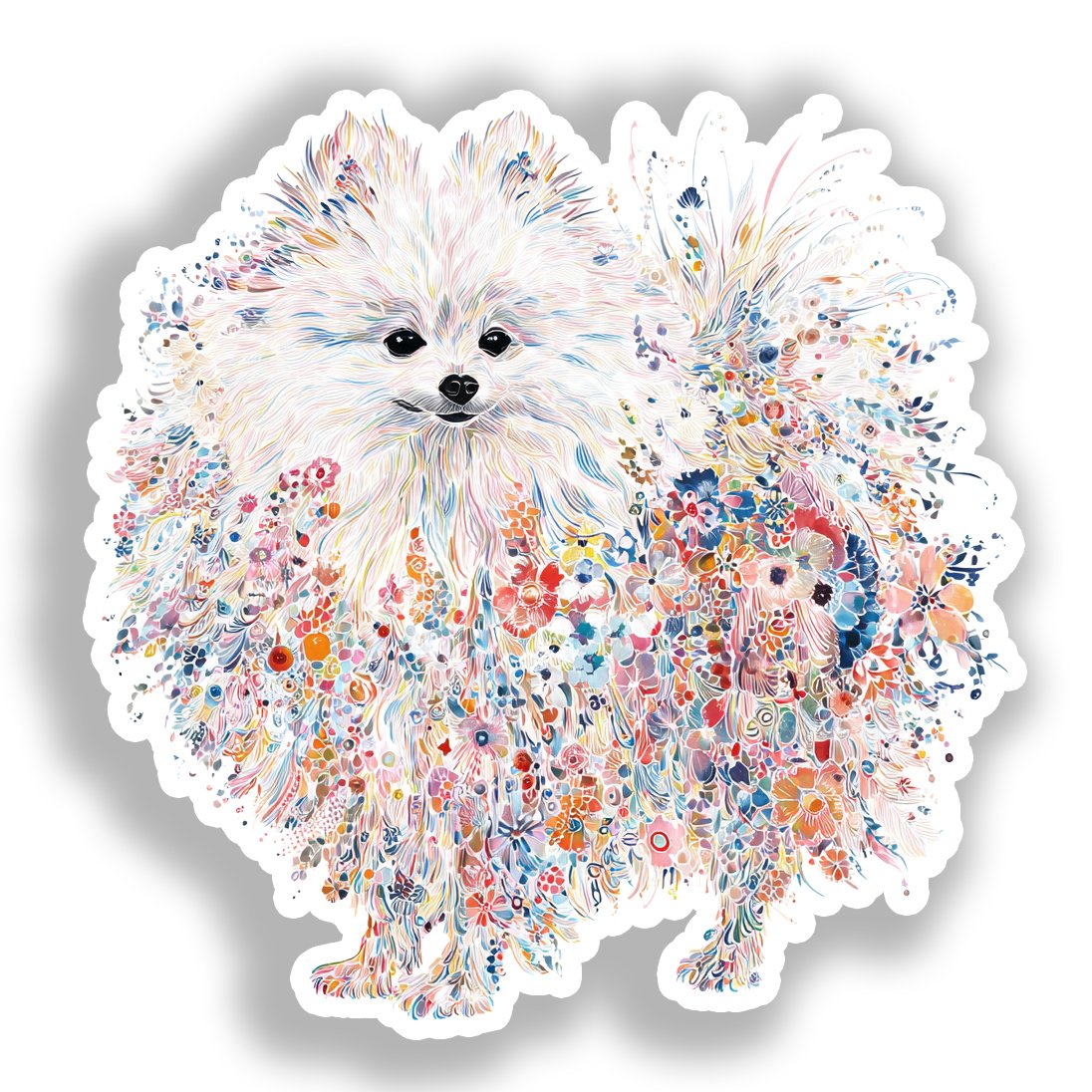 Pomeranian Dog Vinyl Decal Sticker for Car, Laptop, Tumbler and more # A017460-4" x 4"