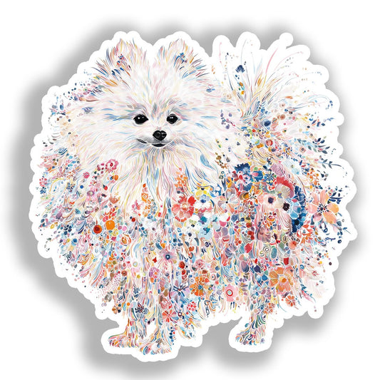 Pomeranian Dog Vinyl Decal Sticker for Car, Laptop, Tumbler and more # A017460-4" x 4"