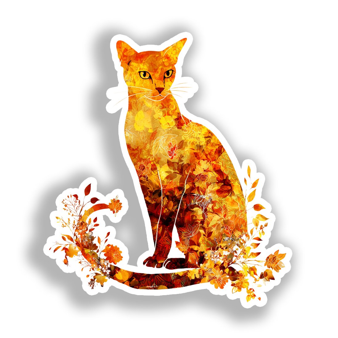 Abyssian Cat Vinyl Decal Sticker for Car, Laptop, Tumbler and more # A018859-4" x 4"