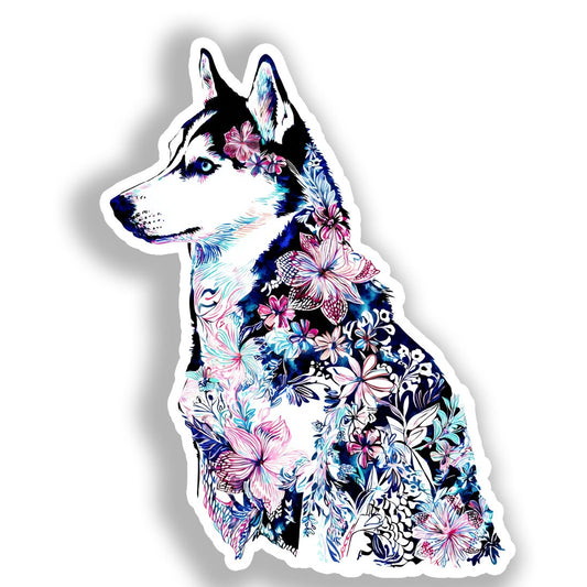 Siberian Husky Dog Vinyl Decal Sticker for Car, Laptop, Tumbler and more # A019167-4" x 4"