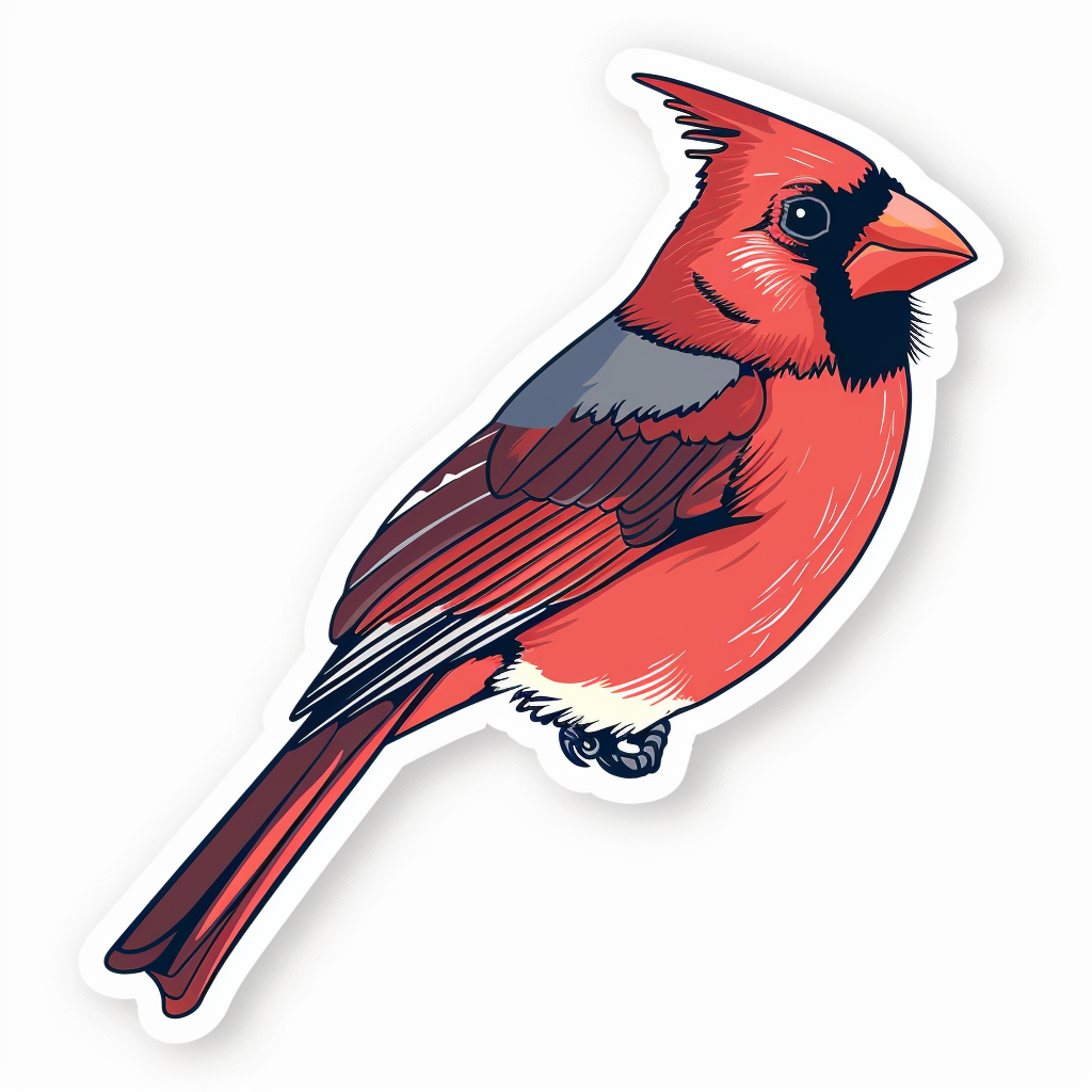 Sticker of a Cardinal Bird majestic Expressive surreal Vinyl Decal Sticker for Car, Laptop, Tumbler and more # F024242
