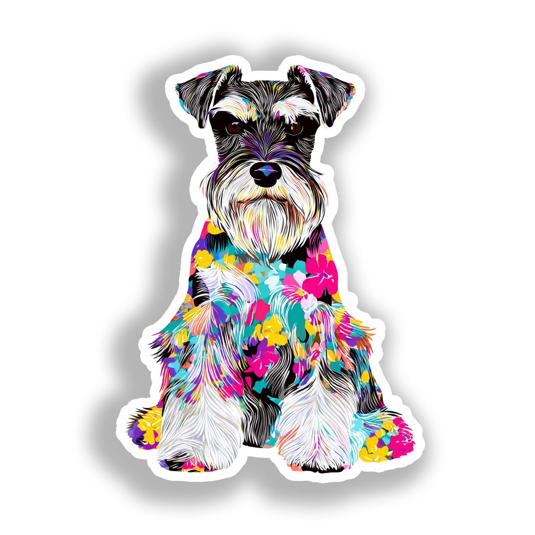 Miniature Schnauzer Dog Vinyl Decal Sticker for Car, Laptop, Tumbler and more # A019328-4" x 4"
