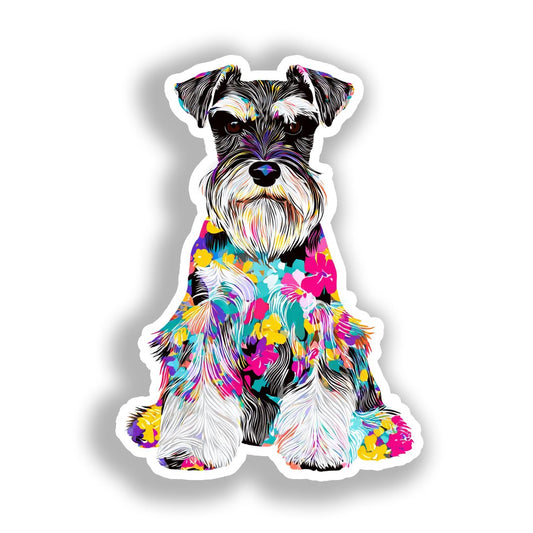 Miniature Schnauzer Dog Vinyl Decal Sticker for Car, Laptop, Tumbler and more # A019328-4" x 4"