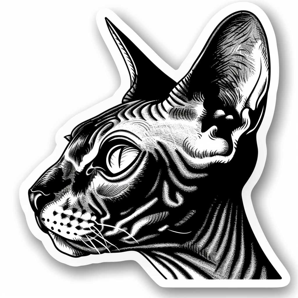 Sphynx Cat Vinyl Decal Sticker for Car, Laptop, Tumbler and more # F09967