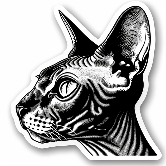 Sphynx Cat Vinyl Decal Sticker for Car, Laptop, Tumbler and more # F09967
