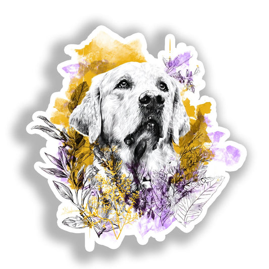 Golden Retriever Dog Vinyl Decal Sticker for Car, Laptop, Tumbler and more # A019543-4" x 4"