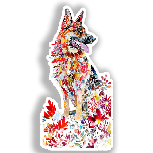 German Shepherd Dog Vinyl Decal Sticker for Car, Laptop, Tumbler and more # A019585-4" x 4"
