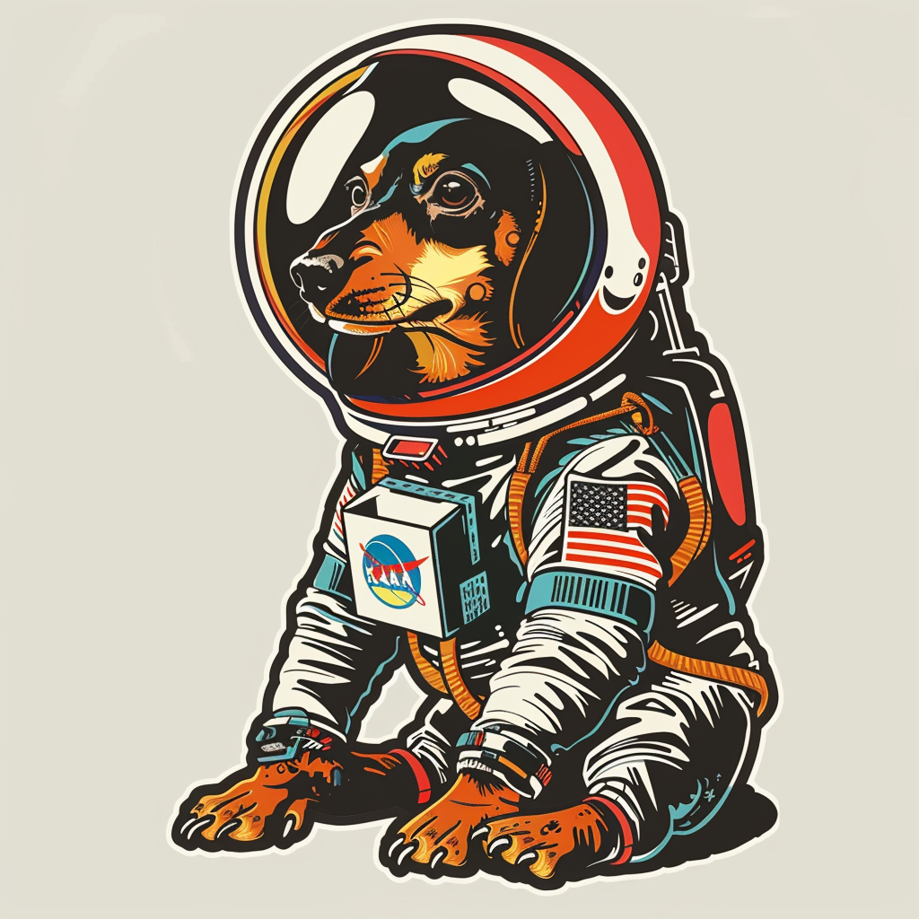 Dachshund Dog astronaut Vinyl Decal Sticker for Car, Laptop, Tumbler and more # F013202