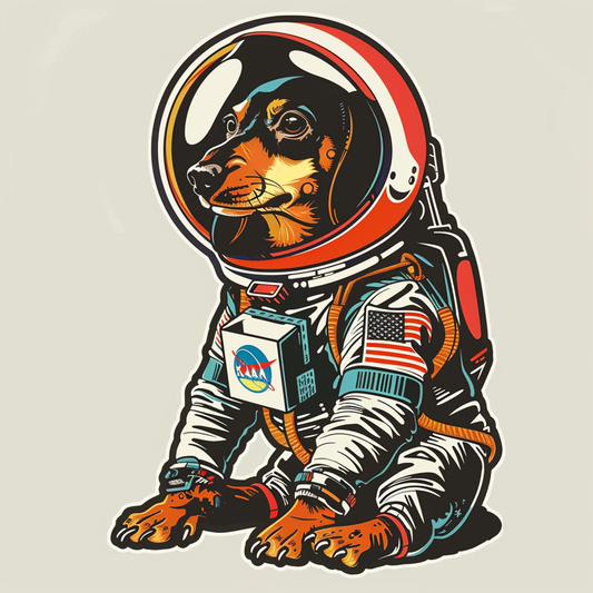 Dachshund Dog astronaut Vinyl Decal Sticker for Car, Laptop, Tumbler and more # F013202