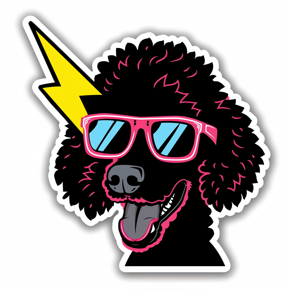 Poodle Dog cyber punk Vinyl Decal Sticker for Car, Laptop, Tumbler and more # F012611