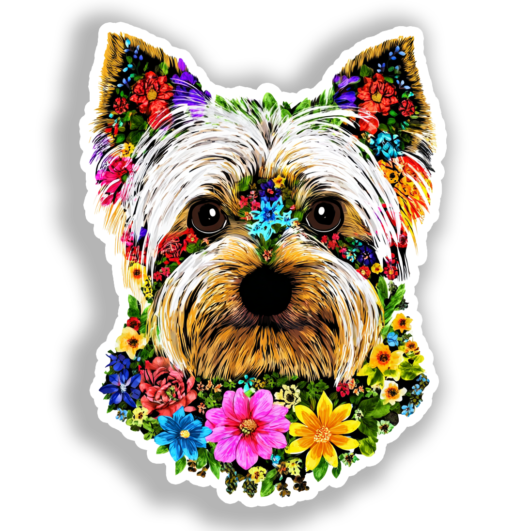 Yorkshire Terrier Dog Vinyl Decal Sticker for Car, Laptop, Tumbler and more # A017220-4" x 4"