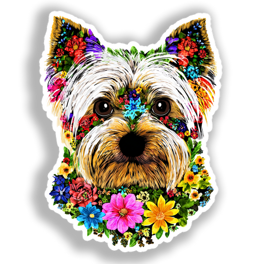 Yorkshire Terrier Dog Vinyl Decal Sticker for Car, Laptop, Tumbler and more # A017220-4" x 4"