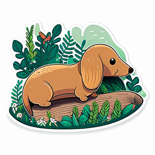 Cute kawaii Dachshund dog out in nature Vinyl Decal Sticker for Car, Laptop, Tumbler and more # F012754