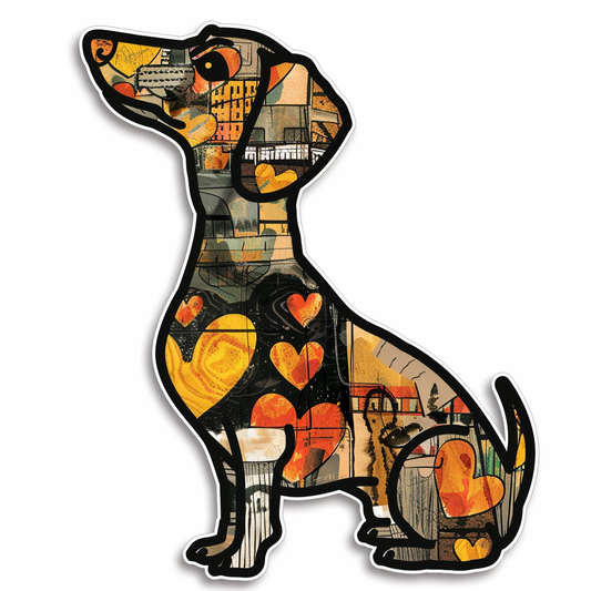 Dachshund Dog Heartcore Vinyl Decal Sticker for Car, Laptop, Tumbler and more # F012698