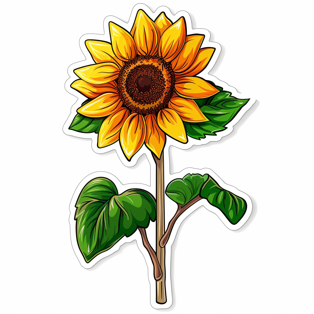 Sunflower flower majestic Expressive surreal Vinyl Decal Sticker for Car, Laptop, Tumbler and more # F022958