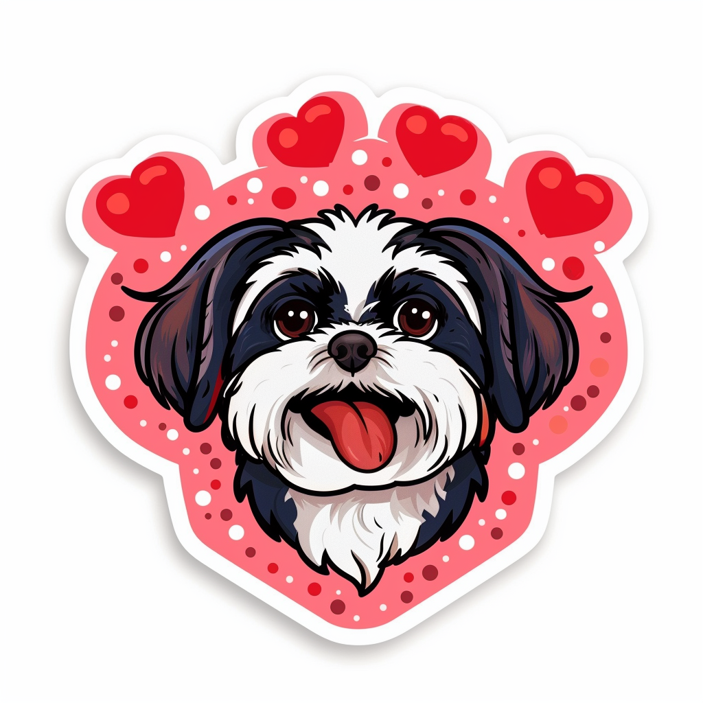 Adorable Shih Tzu Dog Expressive surreal Vinyl Decal Sticker for Car, Laptop, Tumbler and more # F018295