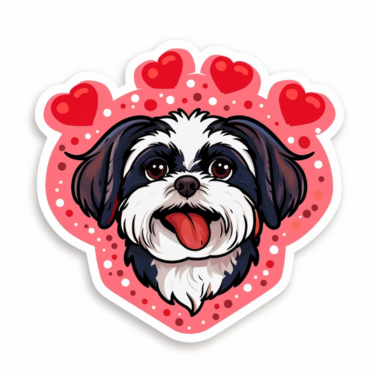 Adorable Shih Tzu Dog Expressive surreal Vinyl Decal Sticker for Car, Laptop, Tumbler and more # F018295
