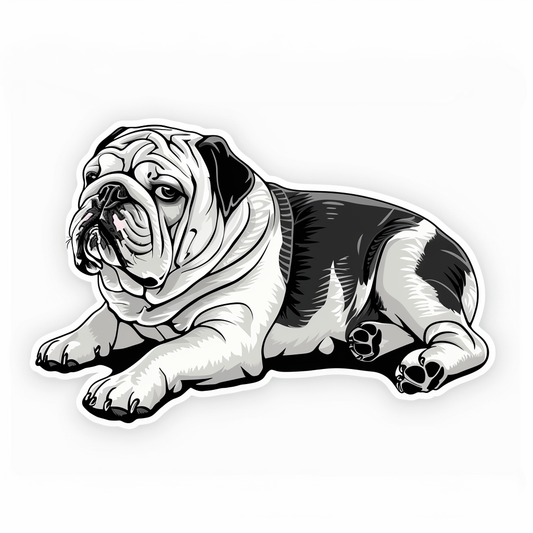 Bulldog Dog majestic Expressive surreal Vinyl Decal Sticker for Car, Laptop, Tumbler and more # F017358