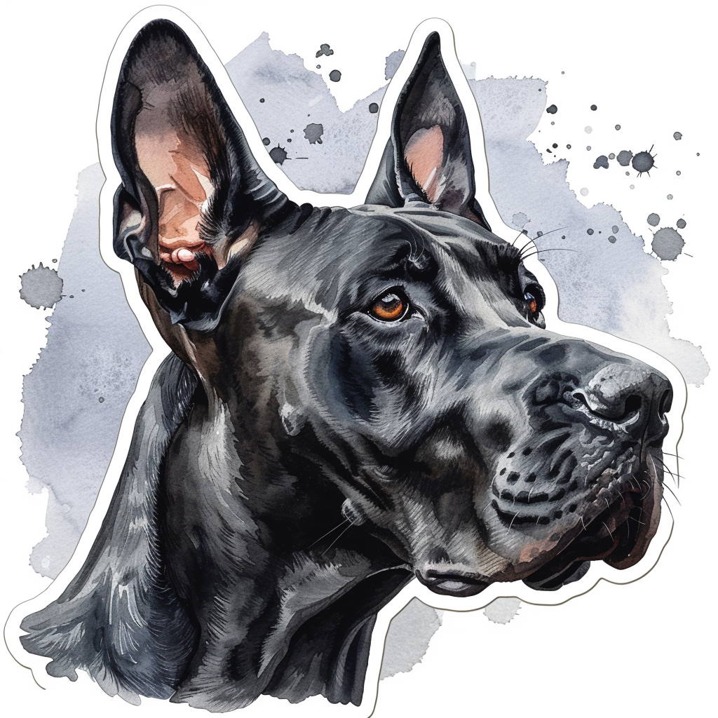 Great Dane Dog Expressive surreal Vinyl Decal Sticker for Car, Laptop, Tumbler and more # F022643