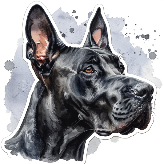Great Dane Dog Expressive surreal Vinyl Decal Sticker for Car, Laptop, Tumbler and more # F022643