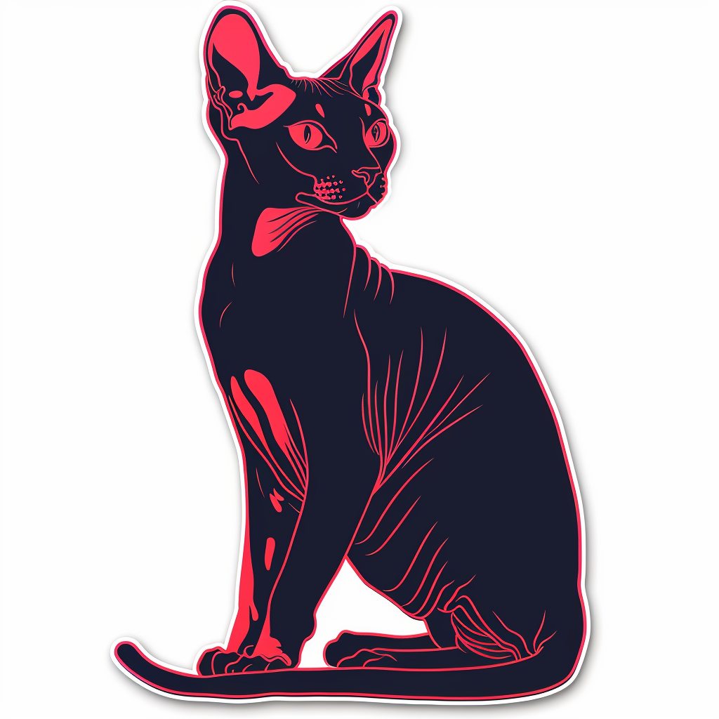 Sphynx Cat Vinyl Decal Sticker for Car, Laptop, Tumbler and more # F010148