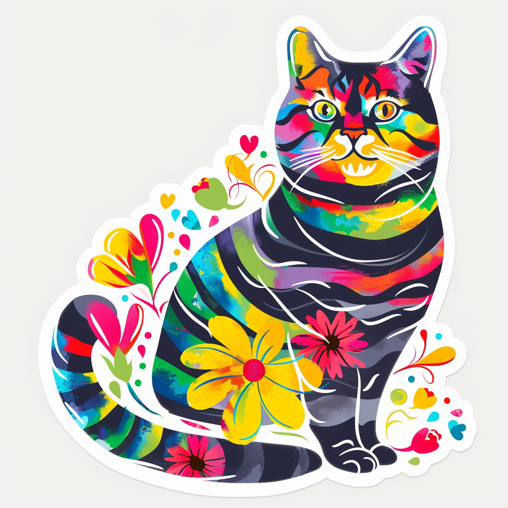 American Shorthair Cat majestic Expressive surreal Vinyl Decal Sticker for Car, Laptop, Tumbler and more # F018639