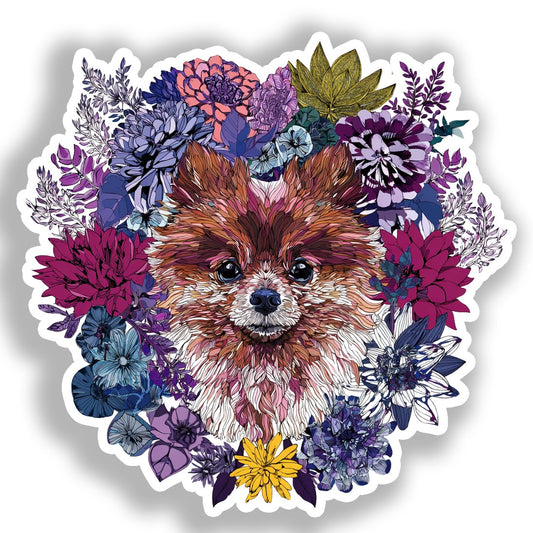 Pomeranian Dog Vinyl Decal Sticker for Car, Laptop, Tumbler and more # A017370-4" x 4"