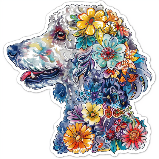 Poodle Dog floral Vinyl Decal Sticker for Car, Laptop, Tumbler and more # F012525