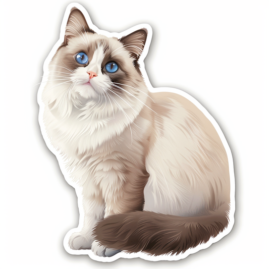 Ragdoll Cat Vinyl Decal Sticker for Car, Laptop, Tumbler and more # F010191