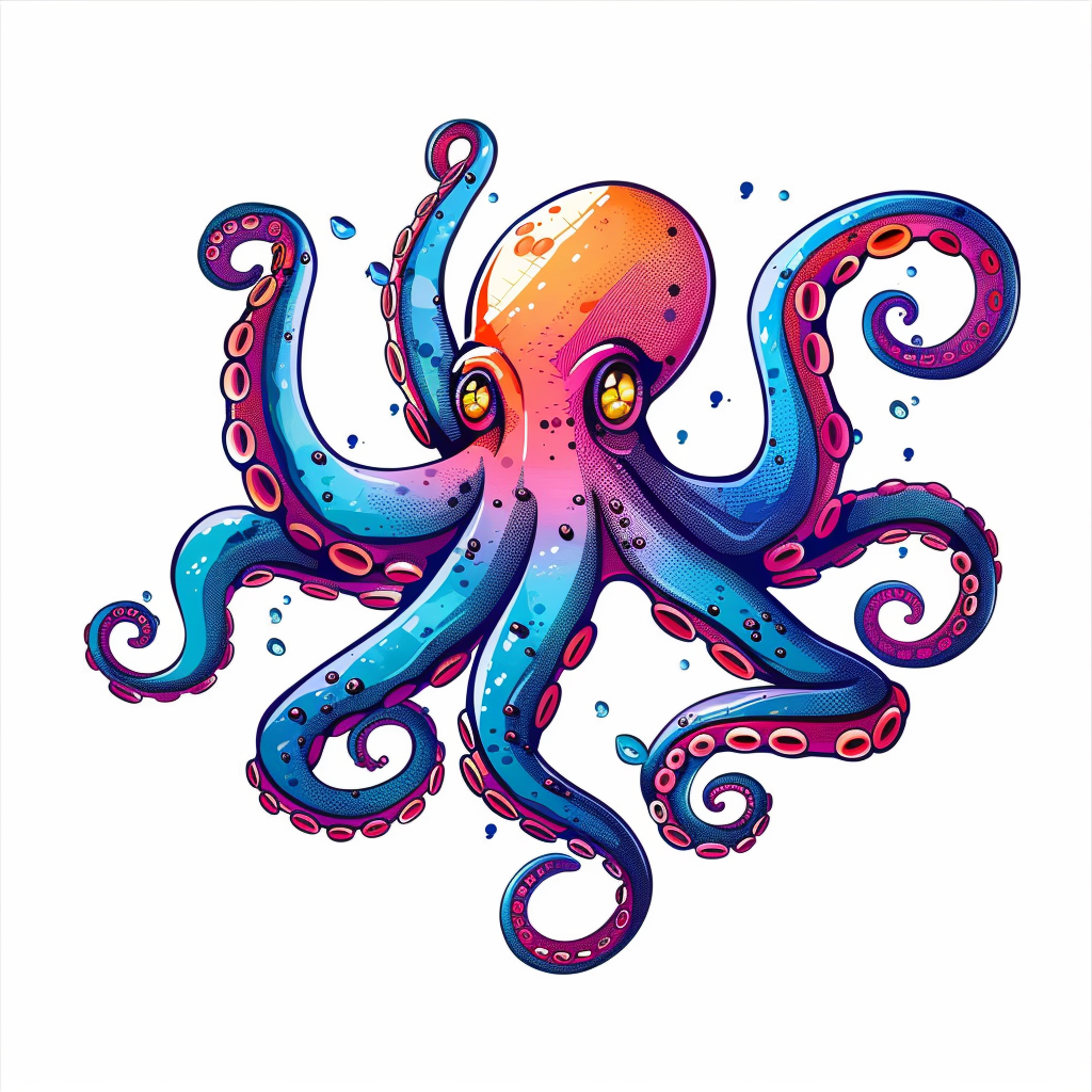 Sticker of an Octopus astronaut majestic Expressive surreal Vinyl Decal Sticker for Car, Laptop, Tumbler and more # F015713