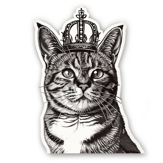 American Shorthair Cat majestic Expressive surreal Vinyl Decal Sticker for Car, Laptop, Tumbler and more # F019844-4" x 4"