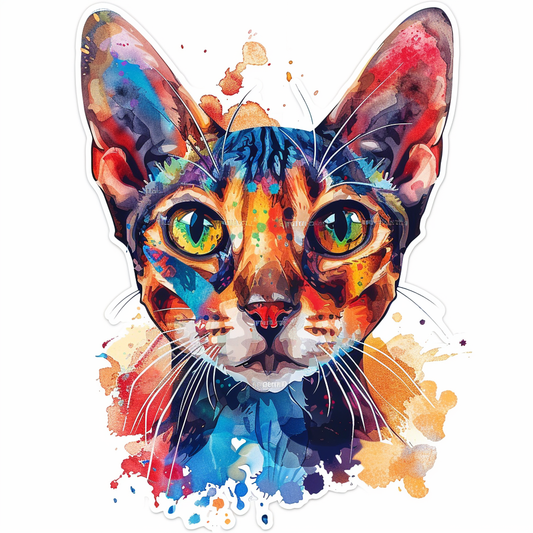 Abyssinian Cat astronaut majestic Expressive surreal Vinyl Decal Sticker for Car, Laptop, Tumbler and more # F021096-4" x 4"