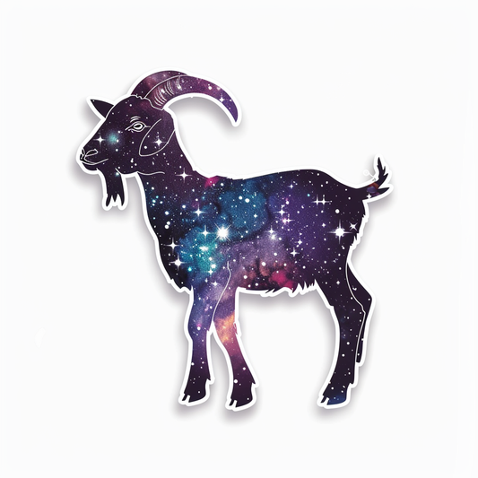 Goat majestic Expressive surreal Vinyl Decal Sticker for Car, Laptop, Tumbler and more # F020667-4" x 4"