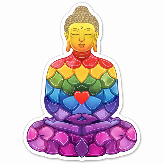 Sticker of a Buddha majestic Expressive surreal Vinyl Decal Sticker for Car, Laptop, Tumbler and more # F017240