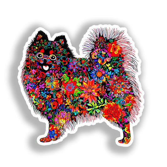 Pomeranian Dog Vinyl Decal Sticker for Car, Laptop, Tumbler and more # A017387-4" x 4"