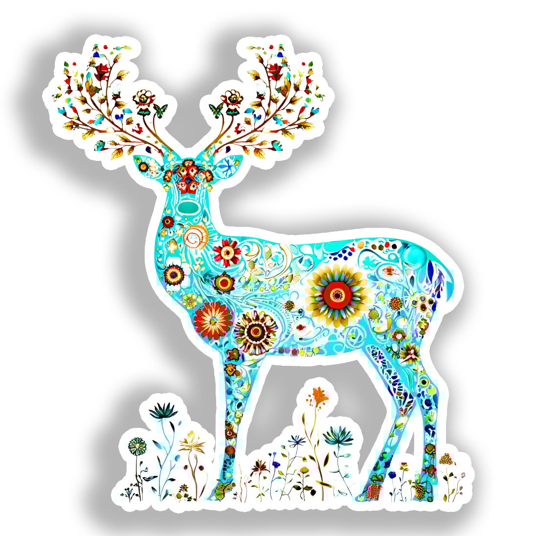 Deer Vinyl Decal Sticker for Car, Laptop, Tumbler and more # A018577-4" x 4"