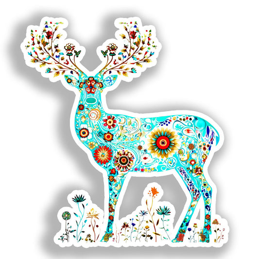 Deer Vinyl Decal Sticker for Car, Laptop, Tumbler and more # A018577-4" x 4"