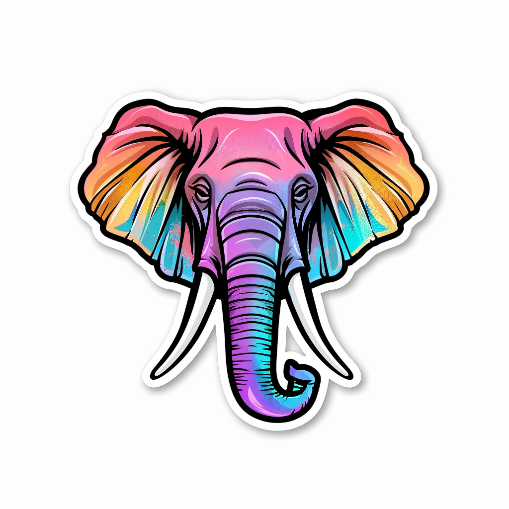 Elephant Expressive surreal Vinyl Decal Sticker for Car, Laptop, Tumbler and more # F022403
