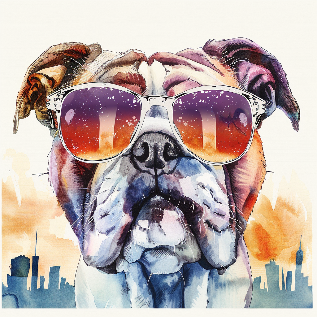 Bulldog Dog majestic Expressive surreal Vinyl Decal Sticker for Car, Laptop, Tumbler and more # F017377